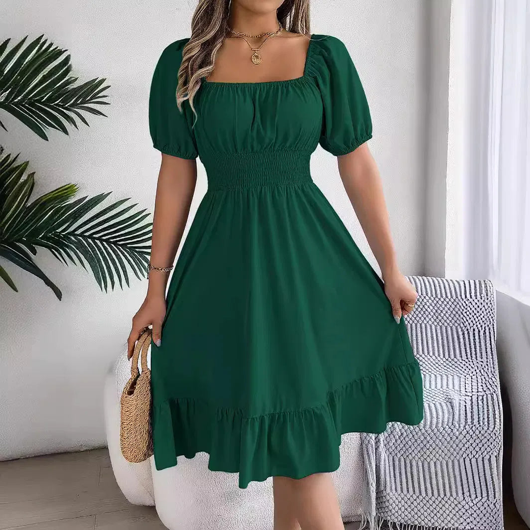 Elara Ruffled Waist A-Line Summer Dress
