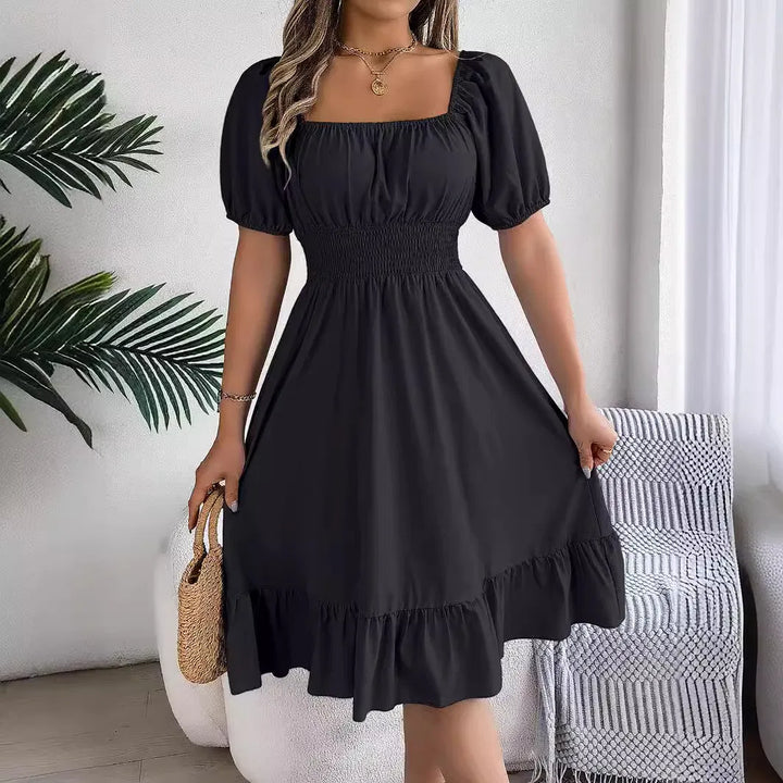 Elara Ruffled Waist A-Line Summer Dress