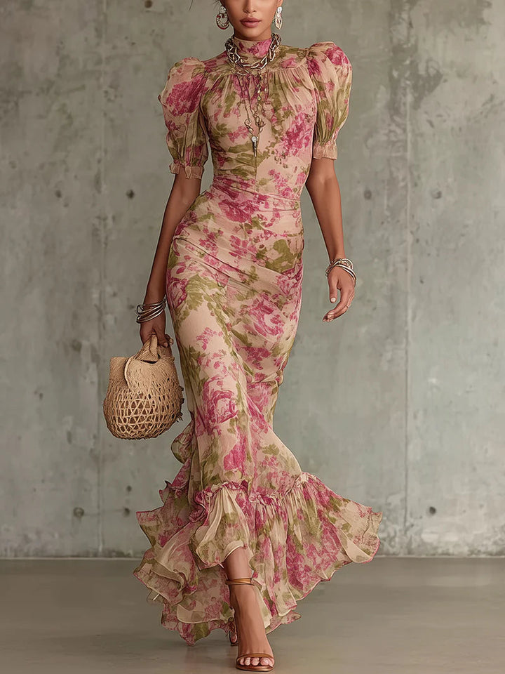 Roselira Vintage Rose Maxi Dress