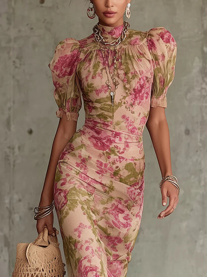 Roselira Vintage Rose Maxi Dress
