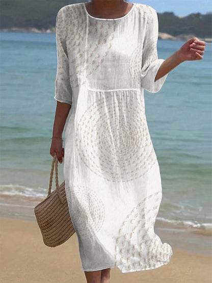 Elowen Floral Linen Midi Dress