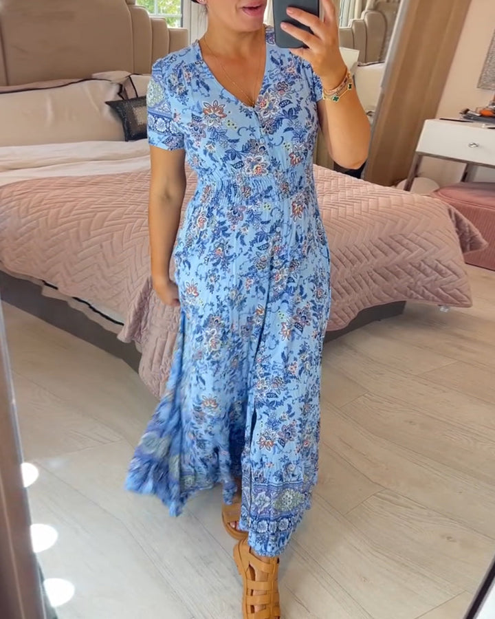 Amelira V-Neck Floral Dress