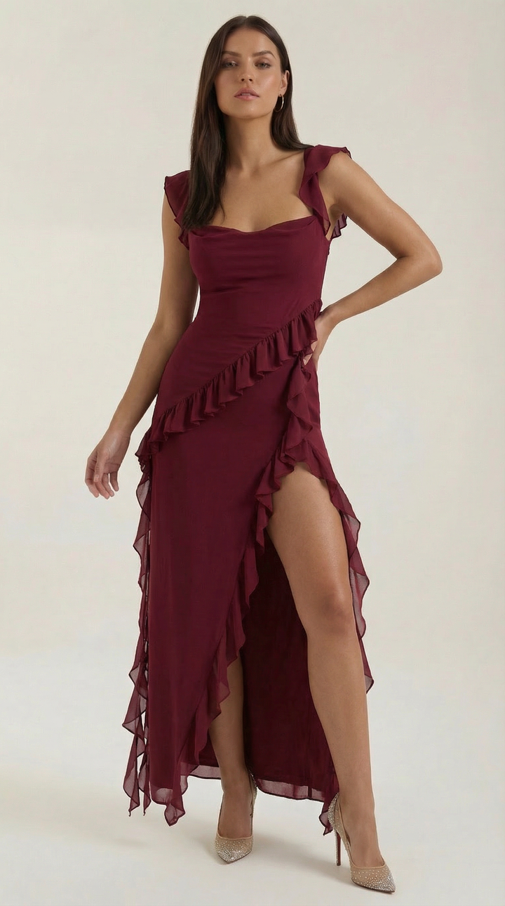Serelina Ruffle Maxi Dress