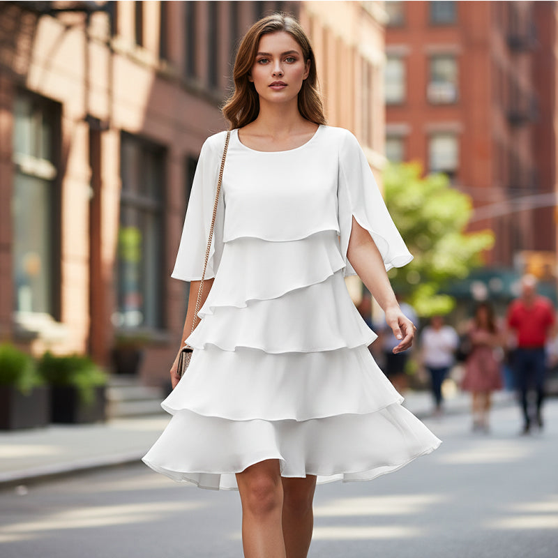 Valeria Ruffle Sleeve Elegance Dress