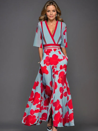 Amelira Floral V-Neck Maxi Dress